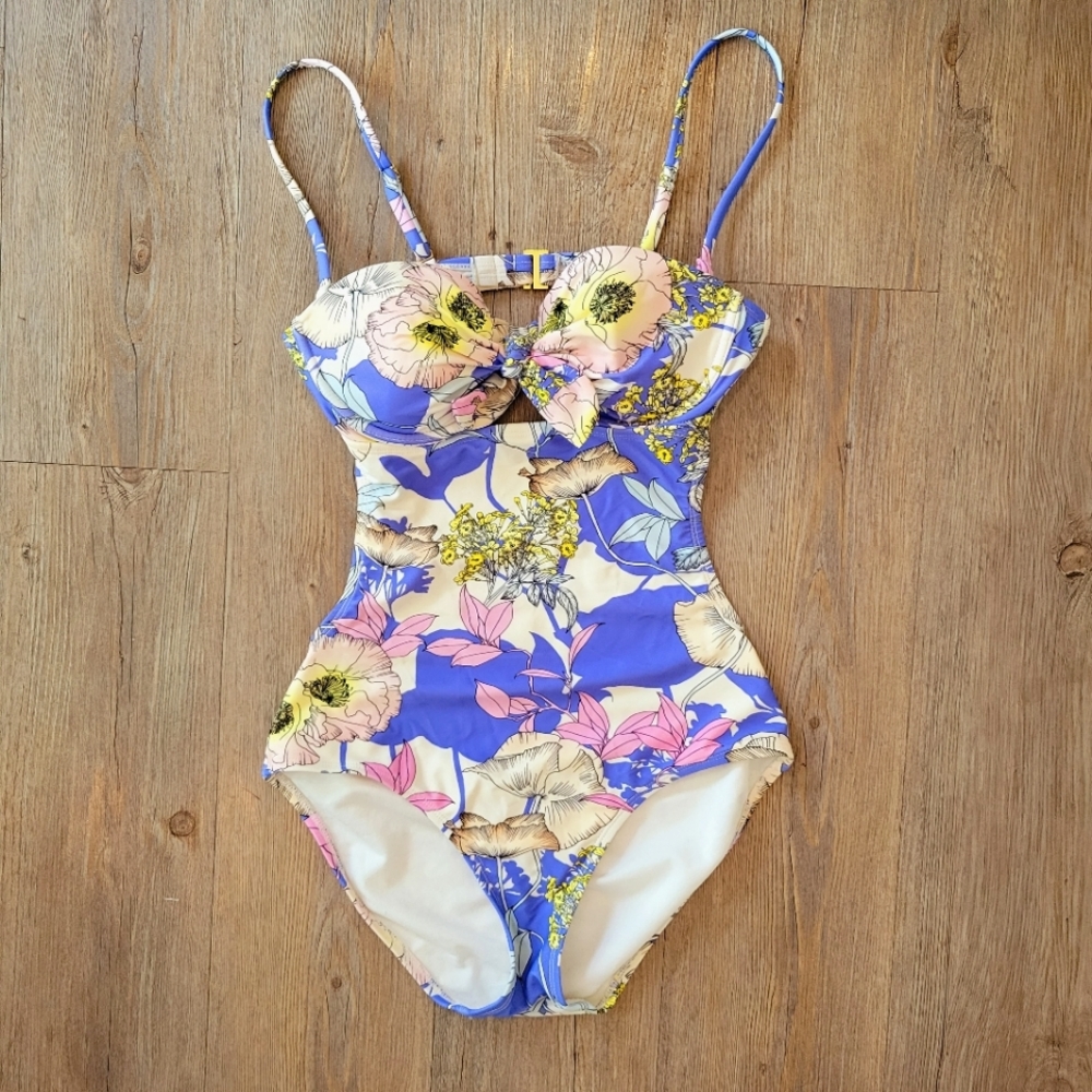 Yumi Kim Floral One Piece Swimsuit - Blue and Pink